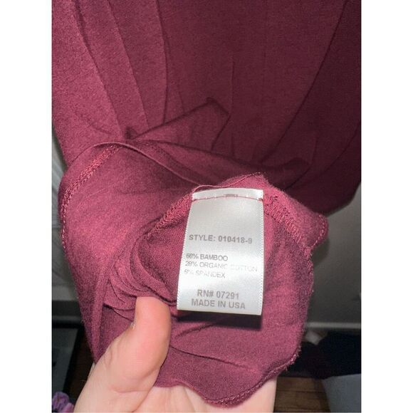 Johnny Was Calme’ Maroon Blouse 3/4 Sleeve Bamboo Blend Small - Picture 5 of 5